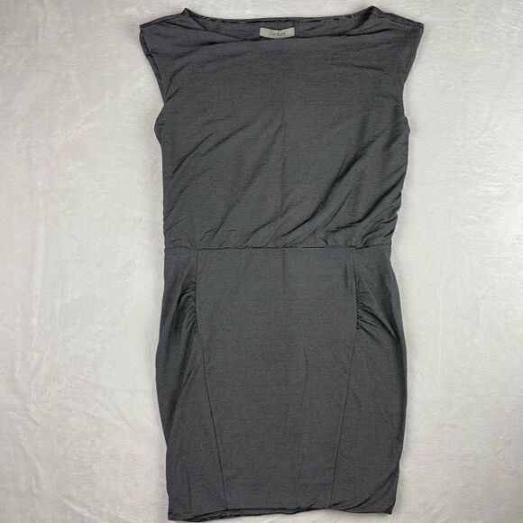 Womens Athleta Gray Micro Stripe Westwood Dress - Picture 3 of 5